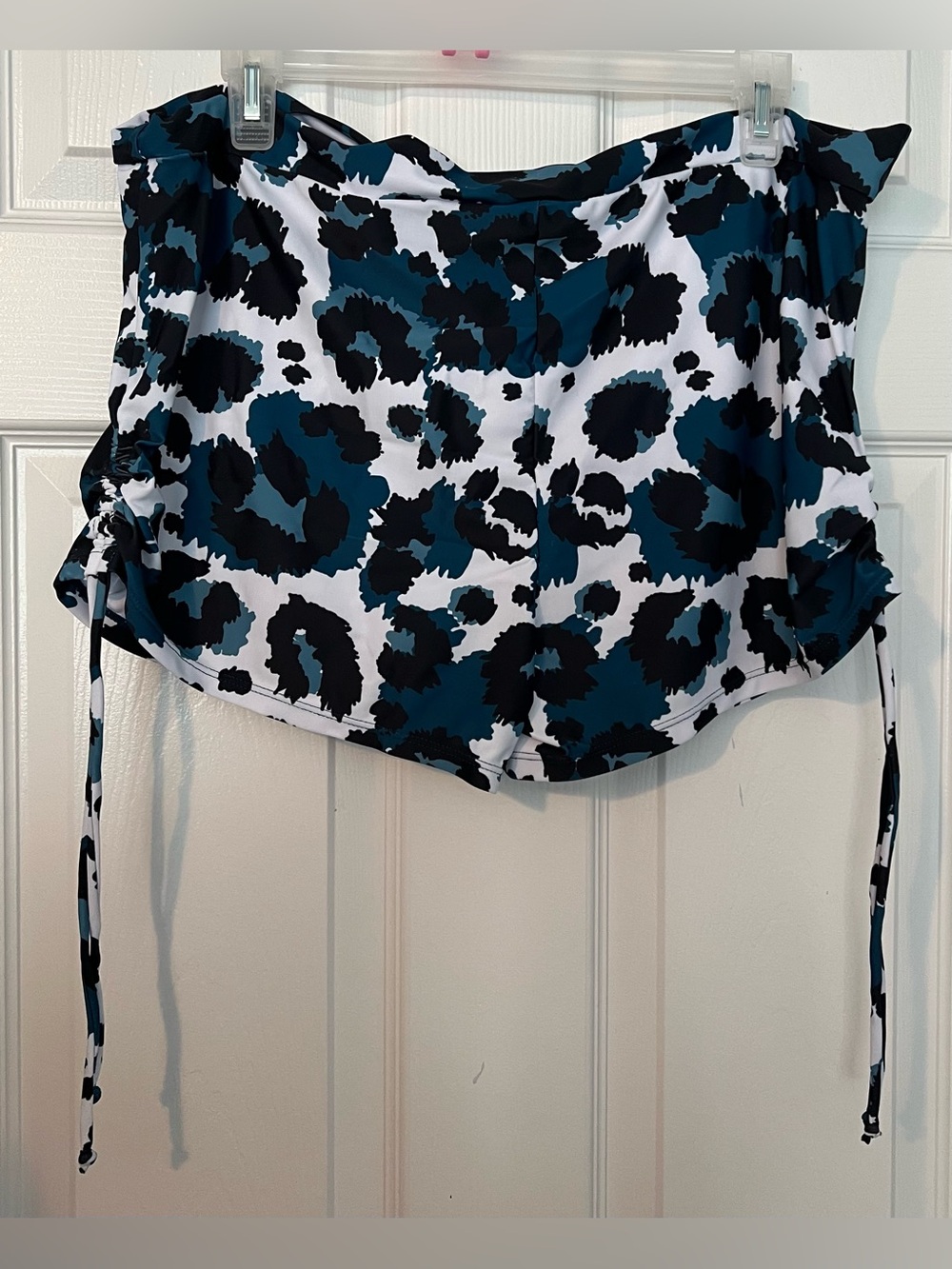 Summer Mae Women’s Swim Boy-shorts 2XL Teal & Black Animal Print NWOT